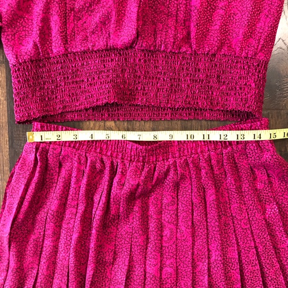 Vintage 80s Andrea Gayle Matching Skirt and Blouse Top Shirt Set Size 12 Pink - Picture 7 of 9